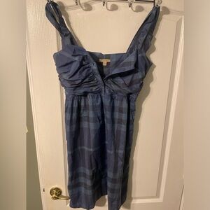 Blue Burberry Button Up Dress Size 8